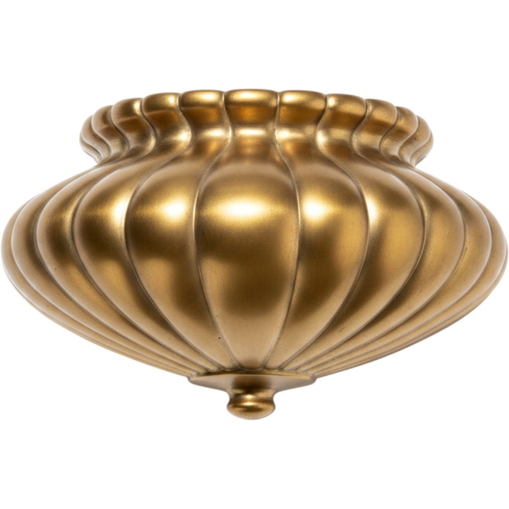 Vintage Home Interior & Gifts Gold‎ Fluted Wall Pocket Planter Hollywood Regency